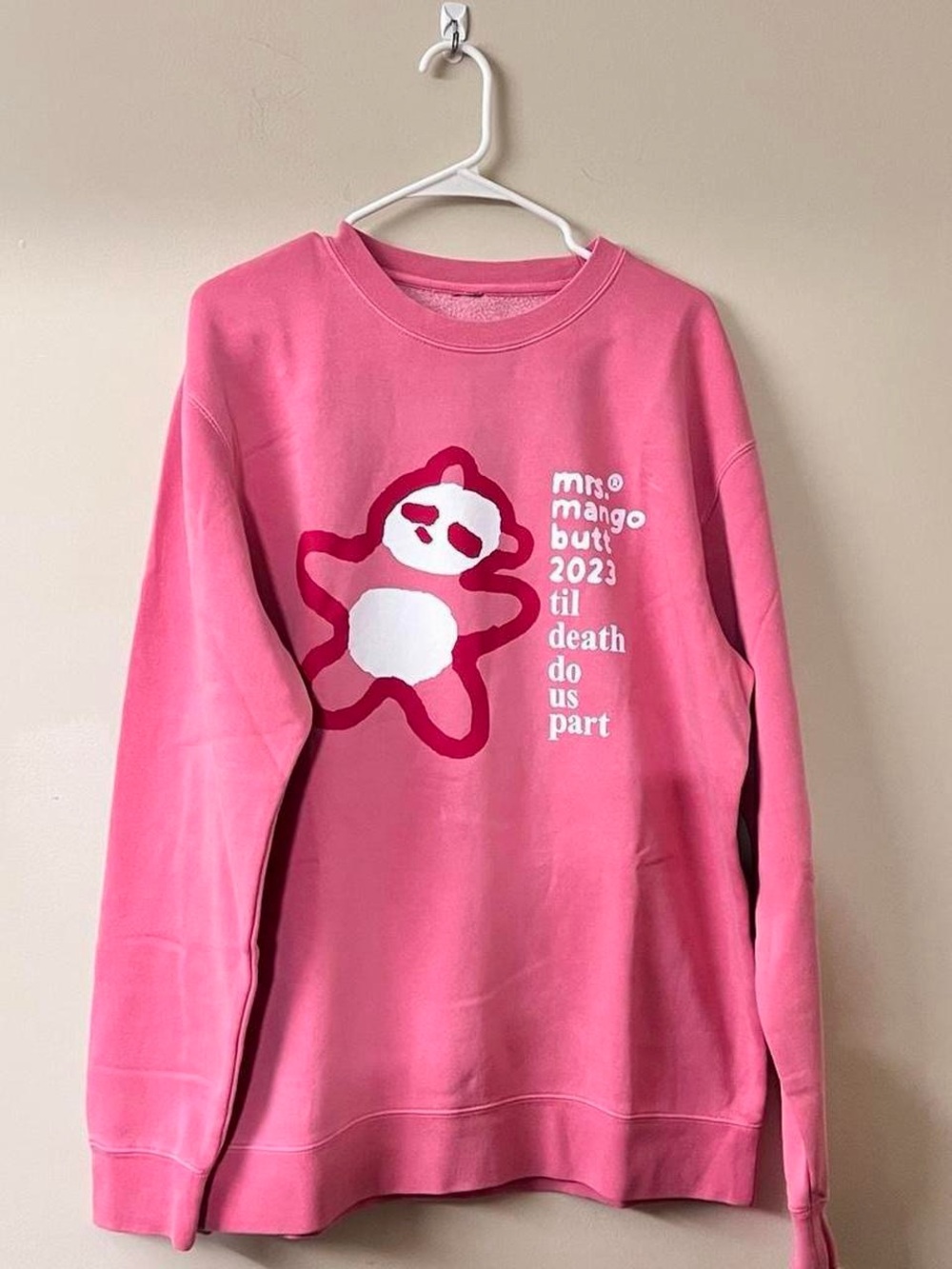 Stephanie Soo Mrs. Mango Butt Pink Crewneck 2023 till death do us part Size L